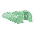 vidaXL Seră cu cadru din oțel, verde, 42 m², 14x3x2 m vidaXL Seră cu cadru din oțel, verde, 42 m², 14x3x2 m