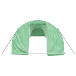 vidaXL Seră cu cadru din oțel, verde, 42 m², 14x3x2 m vidaXL Seră cu cadru din oțel, verde, 42 m², 14x3x2 m