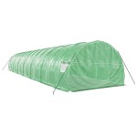 vidaXL Seră cu cadru din oțel, verde, 42 m², 14x3x2 m vidaXL Seră cu cadru din oțel, verde, 42 m², 14x3x2 m