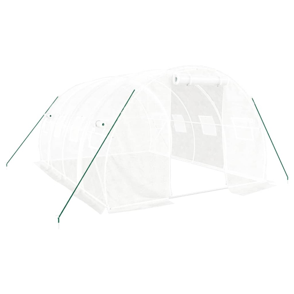 vidaXL Seră cu cadru din oțel, alb, 12 m², 4x3x2 m