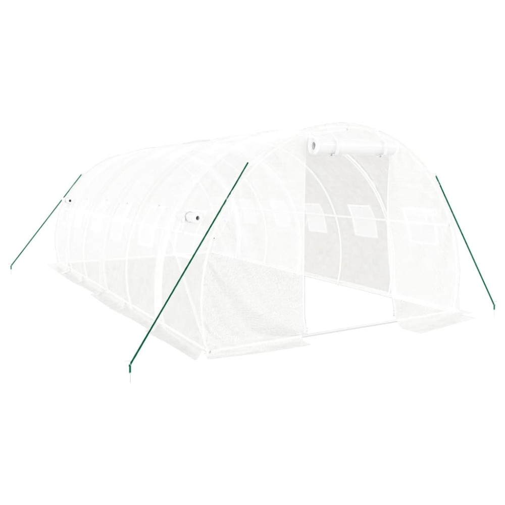 vidaXL Seră cu cadru din oțel, alb, 18 m², 6x3x2 m