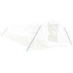 vidaXL Seră cu cadru din oțel, alb, 36 m², 12x3x2 m vidaXL Seră cu cadru din oțel, alb, 36 m², 12x3x2 m