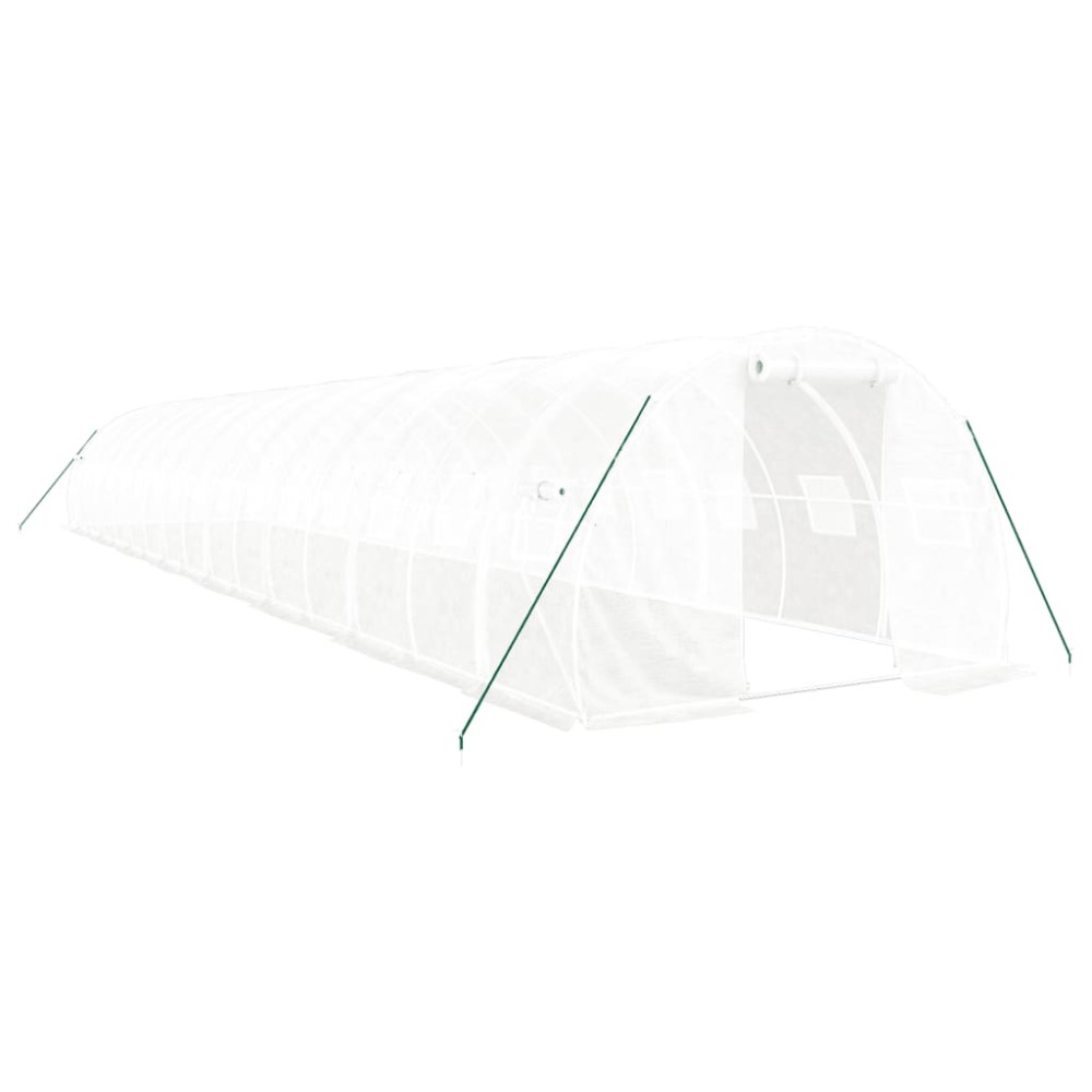 vidaXL Seră cu cadru din oțel, alb, 48 m², 16x3x2 m