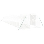vidaXL Seră cu cadru din oțel, alb, 48 m², 16x3x2 m vidaXL Seră cu cadru din oțel, alb, 48 m², 16x3x2 m