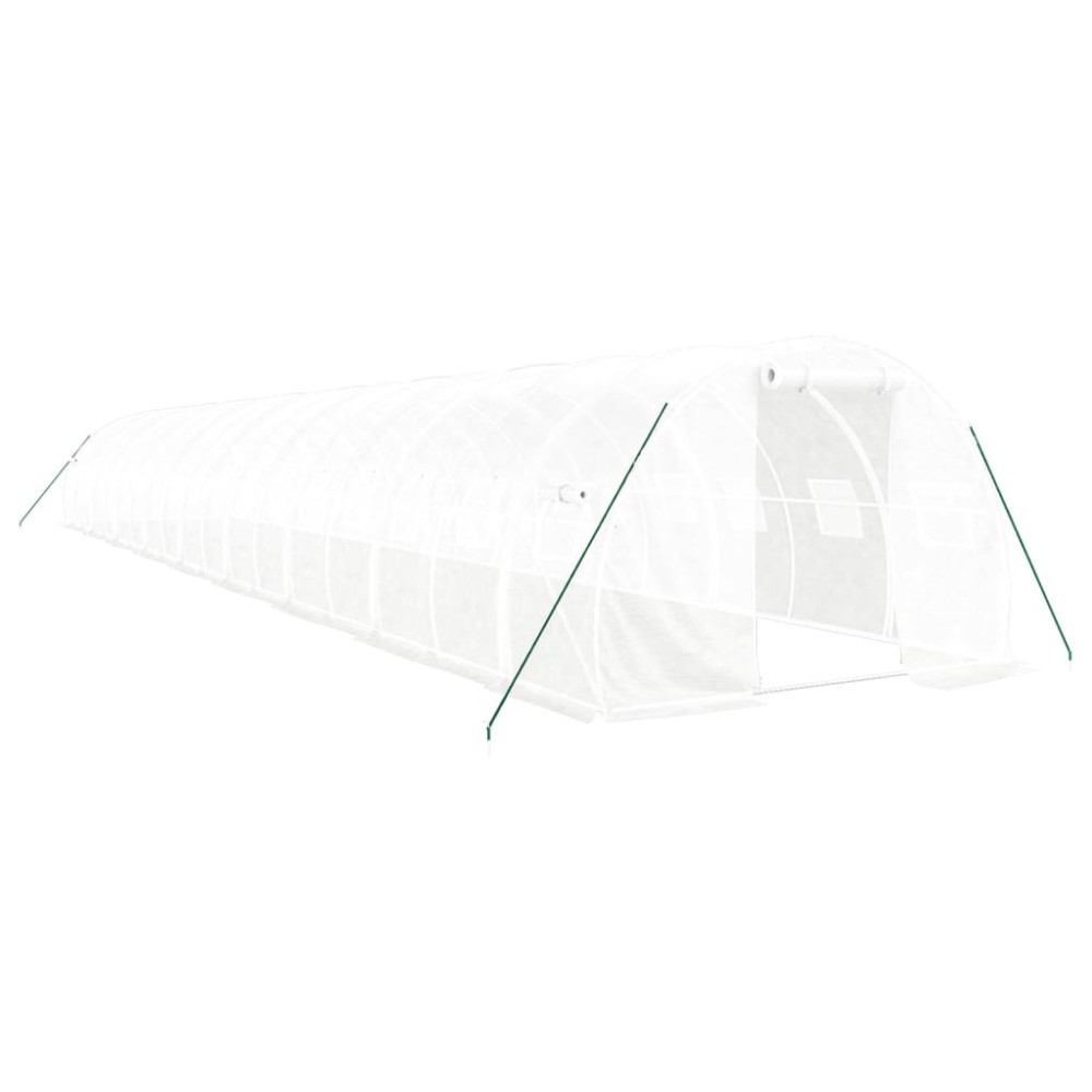 vidaXL Seră cu cadru din oțel, alb, 54 m², 18x3x2 m