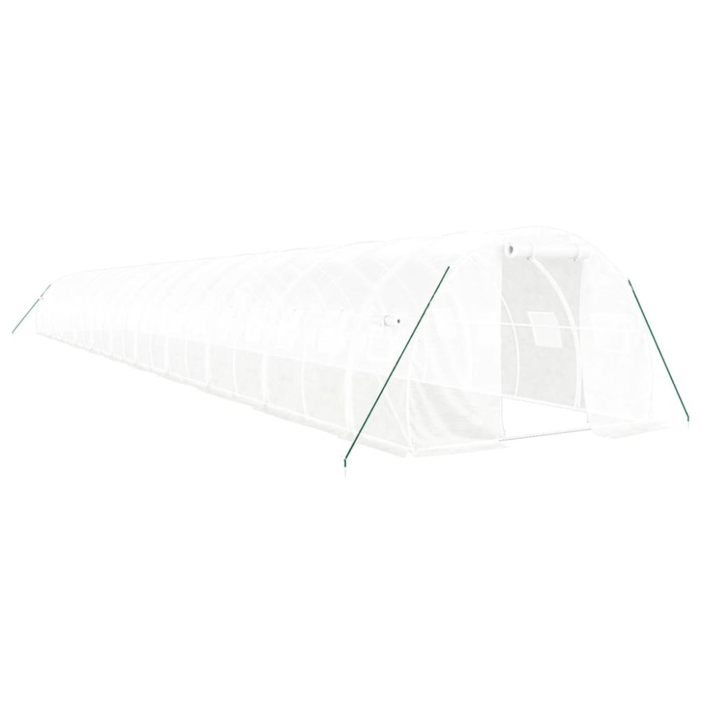 vidaXL Seră cu cadru din oțel, alb, 66 m², 22x3x2 m