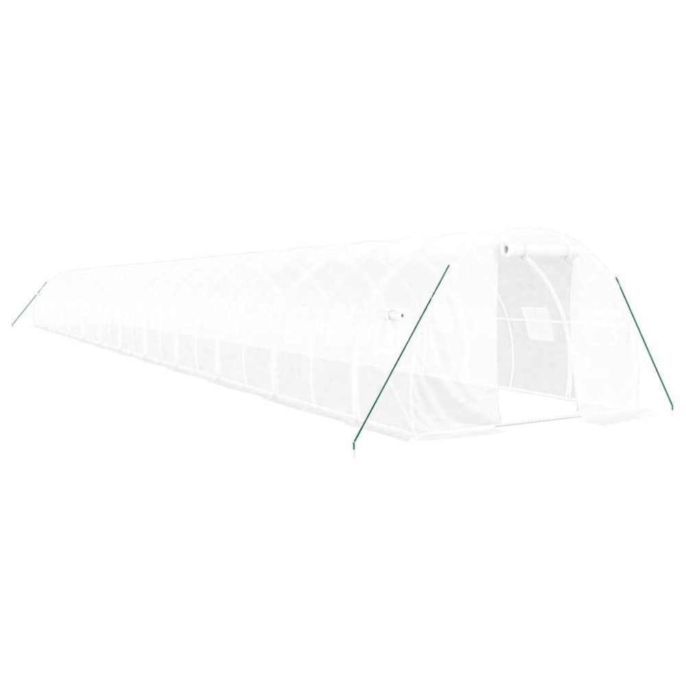 vidaXL Seră cu cadru din oțel, alb, 72 m², 24x3x2 m