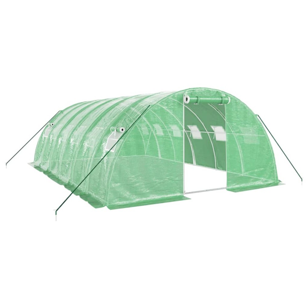 vidaXL Seră cu cadru din oțel, verde, 24 m², 6x4x2 m
