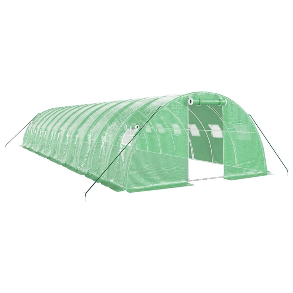 vidaXL Seră cu cadru din oțel, verde, 48 m², 12x4x2 m