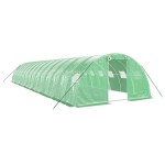 vidaXL Seră cu cadru din oțel, verde, 56 m², 14x4x2 m