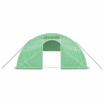 vidaXL Seră cu cadru din oțel, verde, 56 m², 14x4x2 m
