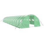 vidaXL Seră cu cadru din oțel, verde, 64 m², 16x4x2 m