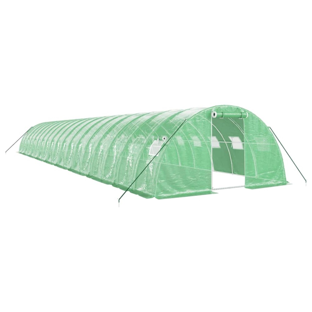 vidaXL Seră cu cadru din oțel, verde, 72 m², 18x4x2 m