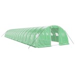 vidaXL Seră cu cadru din oțel, verde, 72 m², 18x4x2 m vidaXL Seră cu cadru din oțel, verde, 72 m², 18x4x2 m