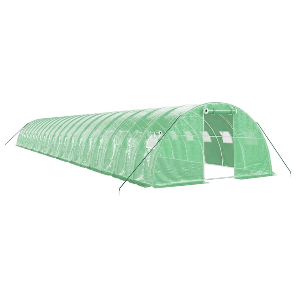 vidaXL Seră cu cadru din oțel, verde, 80 m², 20x4x2 m
