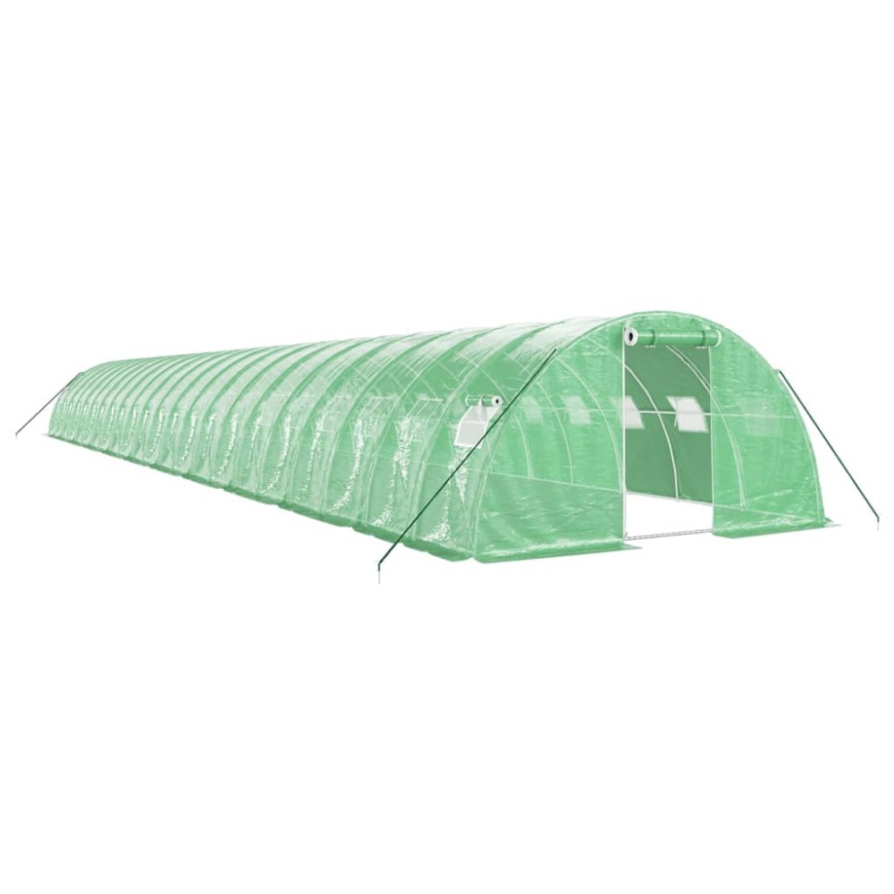 vidaXL Seră cu cadru din oțel, verde, 88 m², 22x4x2 m