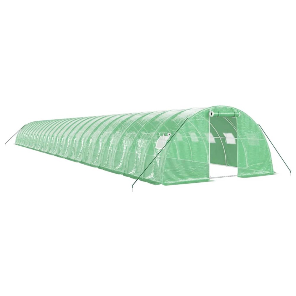 vidaXL Seră cu cadru din oțel, verde, 96 m², 24x4x2 m