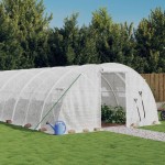 vidaXL Seră cu cadru din oțel, alb, 32 m², 8x4x2 m vidaXL Seră cu cadru din oțel, alb, 32 m², 8x4x2 m