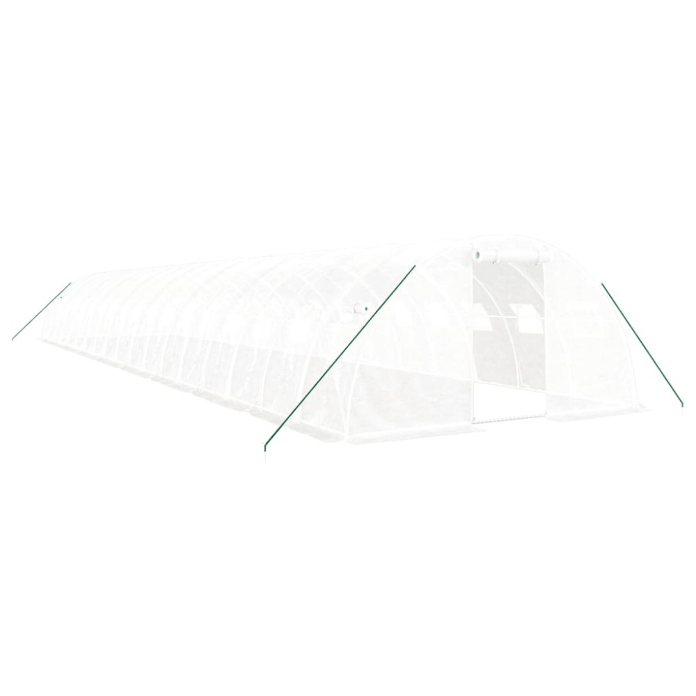 vidaXL Seră cu cadru din oțel, alb, 72 m², 18x4x2 m