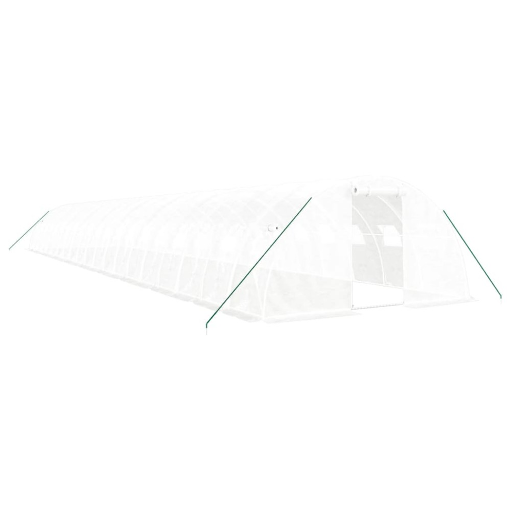 vidaXL Seră cu cadru din oțel, alb, 80 m², 20x4x2 m