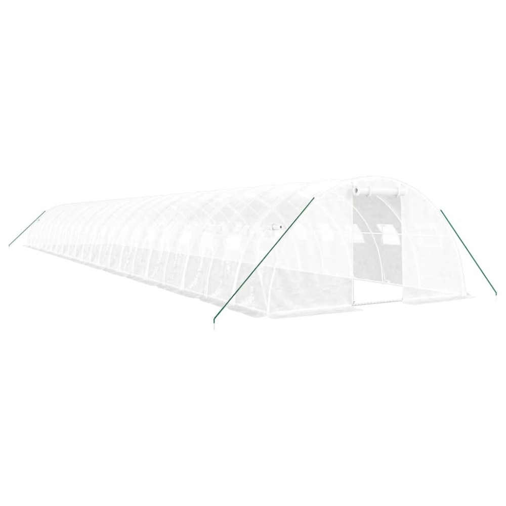 vidaXL Seră cu cadru din oțel, alb, 88 m², 22x4x2 m