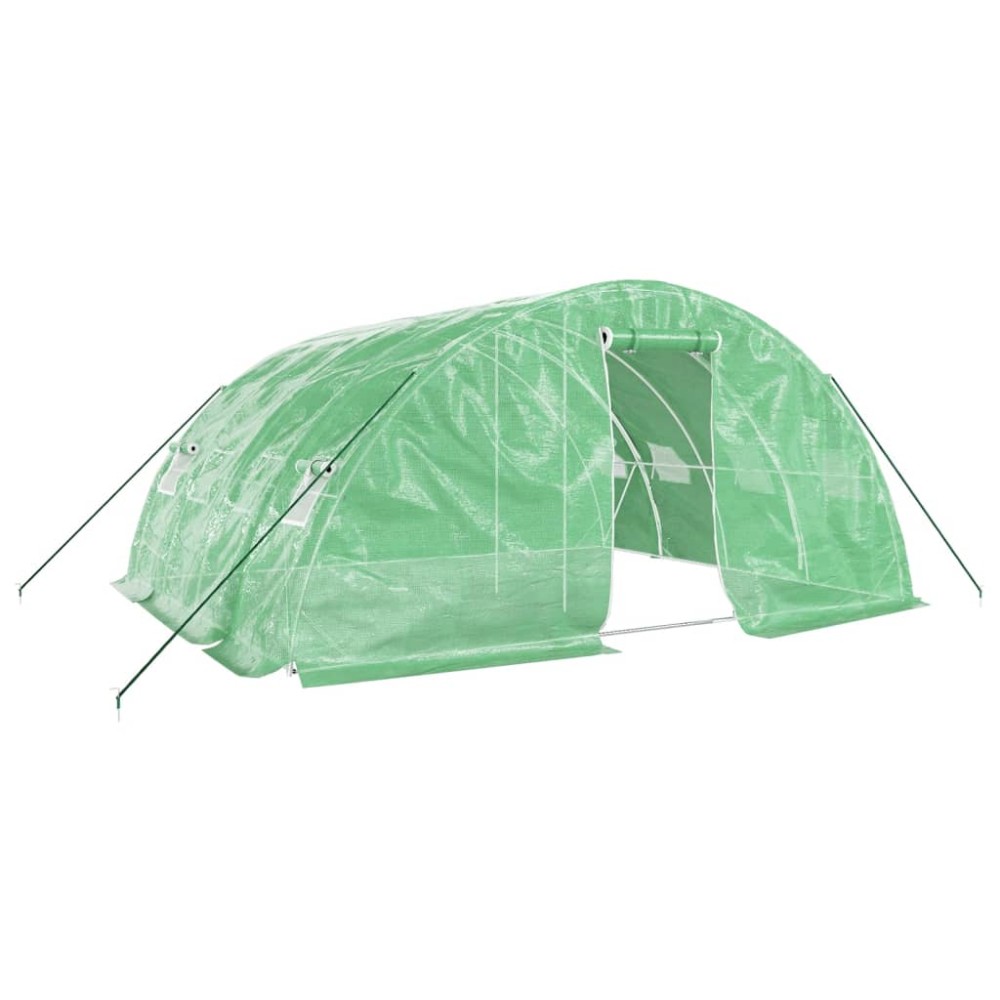 vidaXL Seră cu cadru din oțel, verde, 20 m², 5x4x2,3 m