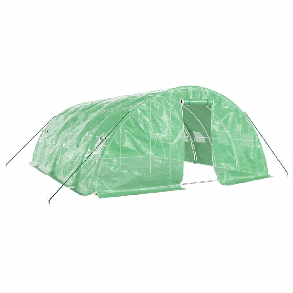 vidaXL Seră cu cadru din oțel, verde, 30 m², 6x5x2,3 m