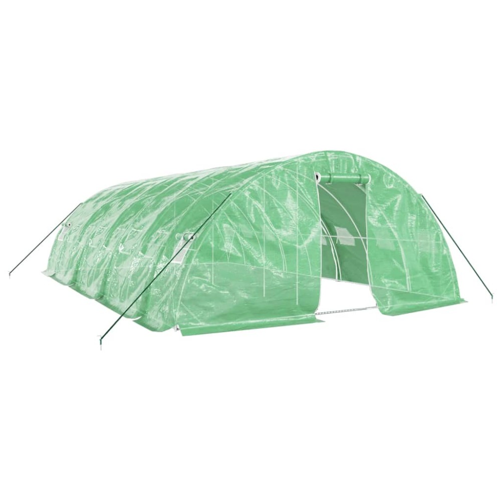 vidaXL Seră cu cadru din oțel, verde, 40 m², 8x5x2,3 m