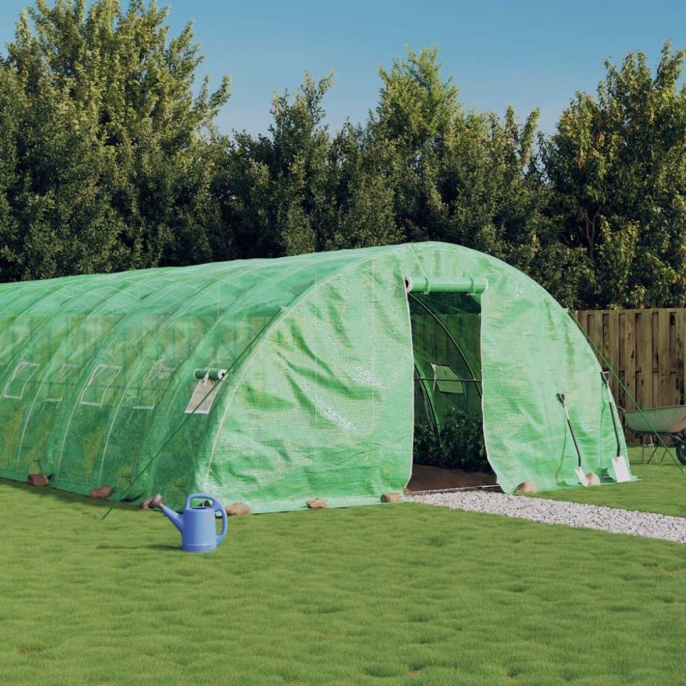 vidaXL Seră cu cadru din oțel, verde, 50 m², 10x5x2,3 m