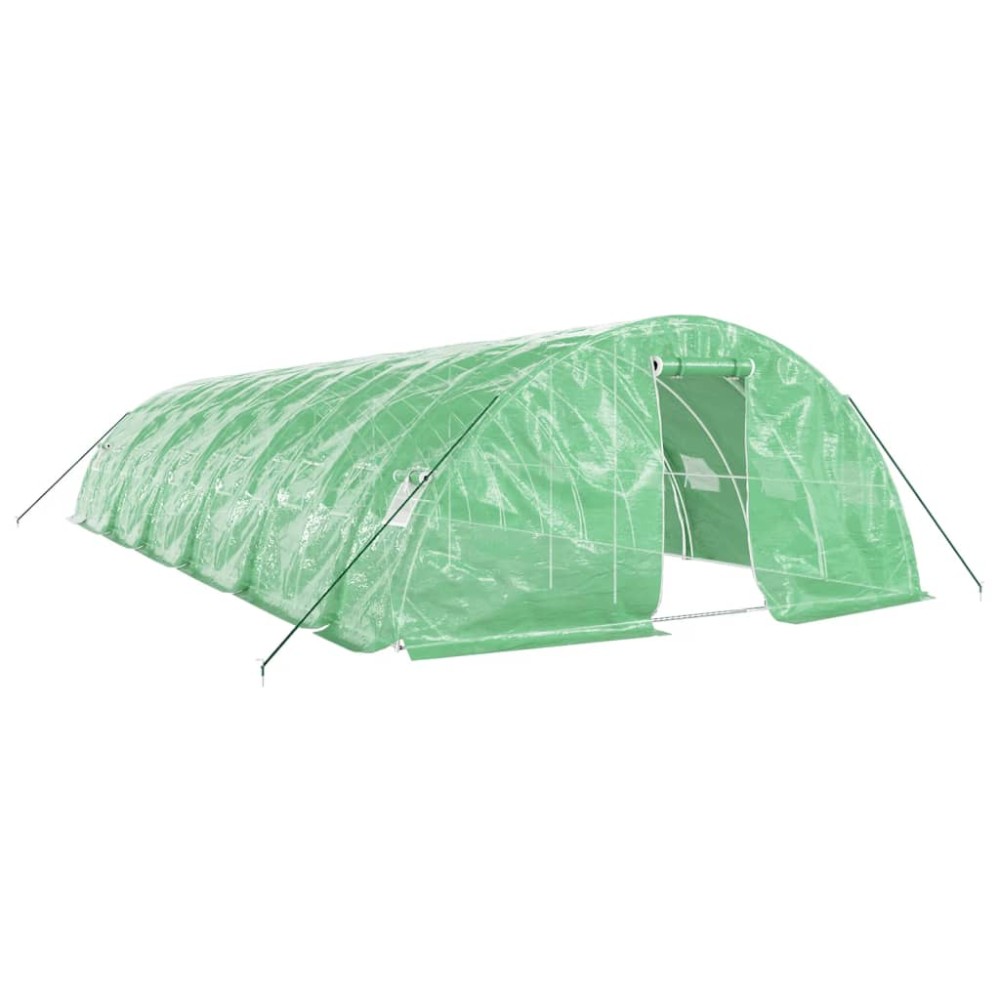 vidaXL Seră cu cadru din oțel, verde, 60 m², 12x5x2,3 m