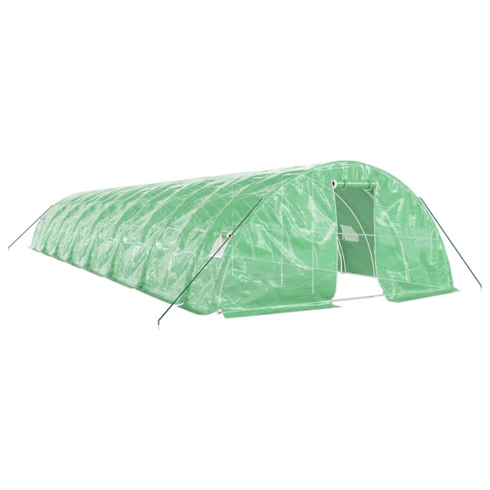 vidaXL Seră cu cadru din oțel, verde, 80 m², 16x5x2,3 m