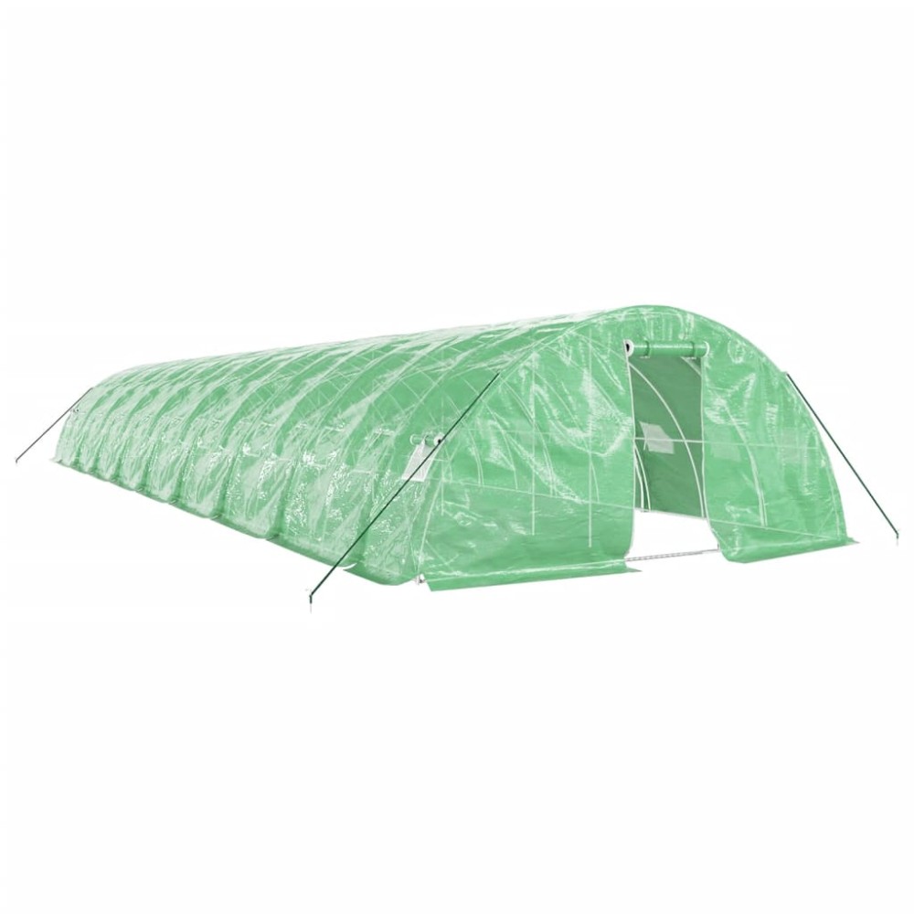 vidaXL Seră cu cadru din oțel, verde, 90 m², 18x5x2,3 m