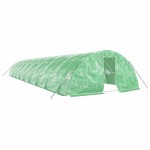 vidaXL Seră cu cadru din oțel, verde, 90 m², 18x5x2,3 m