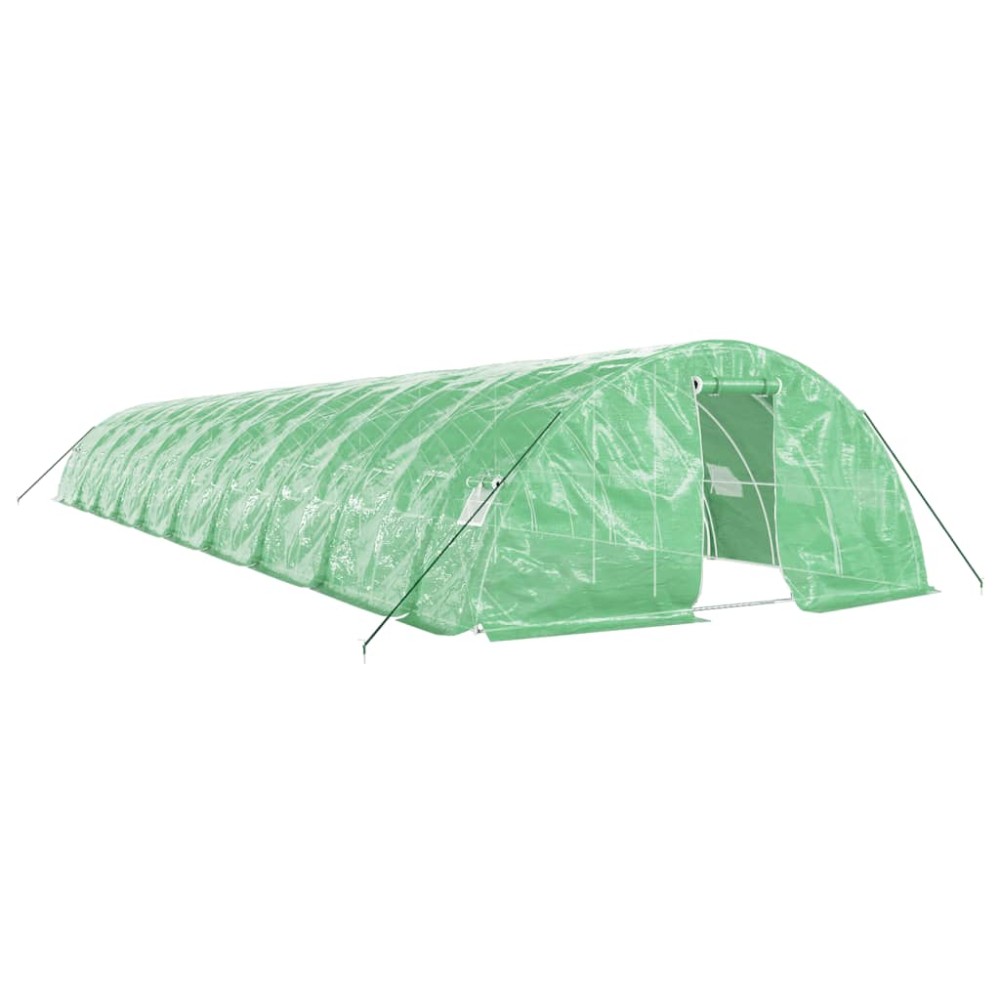 vidaXL Seră cu cadru din oțel, verde, 100 m², 20x5x2,3 m