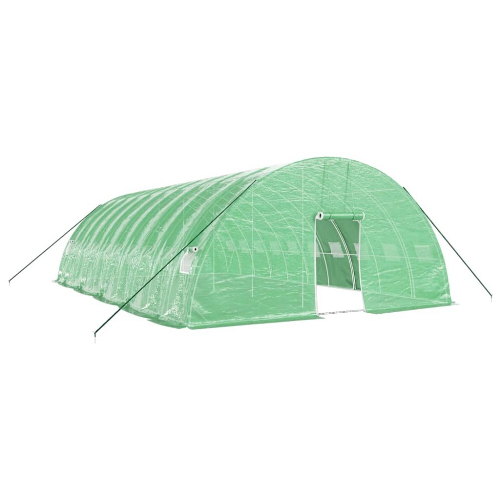 vidaXL Seră cu cadru din oțel, verde, 60 m², 10x6x2,85 m