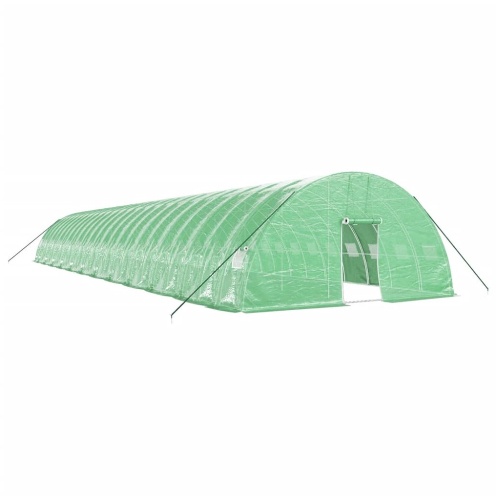 vidaXL Seră cu cadru din oțel, verde, 144 m², 24x6x2,85 m