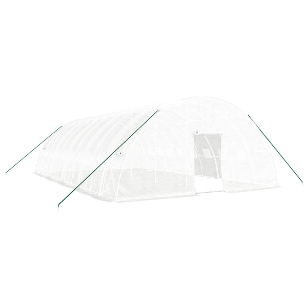 vidaXL Seră cu cadru din oțel, alb, 60 m², 10x6x2,85 m