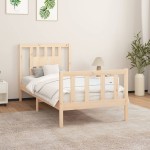 vidaXL Cadru de pat cu tăblie, 90x200 cm, lemn masiv de pin vidaXL Cadru de pat cu tăblie, 90x200 cm, lemn masiv de pin