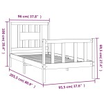 vidaXL Cadru de pat cu tăblie, 90x200 cm, lemn masiv de pin vidaXL Cadru de pat cu tăblie, 90x200 cm, lemn masiv de pin