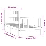 vidaXL Cadru de pat cu tăblie, 90x200 cm, lemn masiv de pin vidaXL Cadru de pat cu tăblie, 90x200 cm, lemn masiv de pin