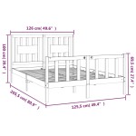 vidaXL Cadru de pat cu tăblie, 120x200 cm, lemn masiv de pin