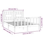 vidaXL Cadru de pat cu tăblie, alb, 120x200 cm, lemn masiv de pin vidaXL Cadru de pat cu tăblie, alb, 120x200 cm, lemn masiv de pin