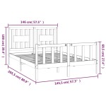 vidaXL Cadru de pat cu tăblie, alb, 140x200 cm, lemn masiv de pin vidaXL Cadru de pat cu tăblie, alb, 140x200 cm, lemn masiv de pin