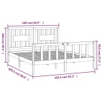 vidaXL Cadru de pat cu tăblie, 160x200 cm, lemn masiv de pin vidaXL Cadru de pat cu tăblie, 160x200 cm, lemn masiv de pin
