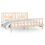 vidaXL Cadru de pat cu tăblie 200x200 cm, lemn masiv de pin