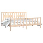 vidaXL Cadru de pat cu tăblie 200x200 cm, lemn masiv de pin