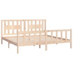 vidaXL Cadru de pat cu tăblie 200x200 cm, lemn masiv de pin