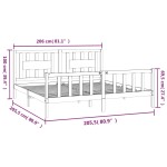 vidaXL Cadru de pat cu tăblie 200x200 cm, lemn masiv de pin