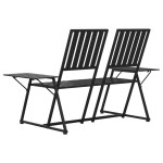 vidaXL Bancă de grădină cu 2 locuri, negru, 165 cm, oțel vidaXL Bancă de grădină cu 2 locuri, negru, 165 cm, oțel