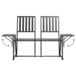 vidaXL Bancă de grădină cu 2 locuri, negru, 165 cm, oțel vidaXL Bancă de grădină cu 2 locuri, negru, 165 cm, oțel